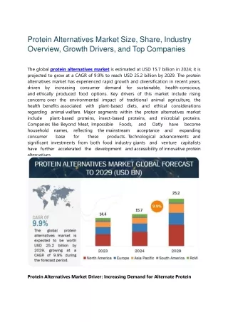 Protein Alternatives Market Size, Share, Industry Overview, and Top Companies