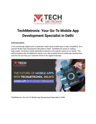 techmetronix your go to mobile app development