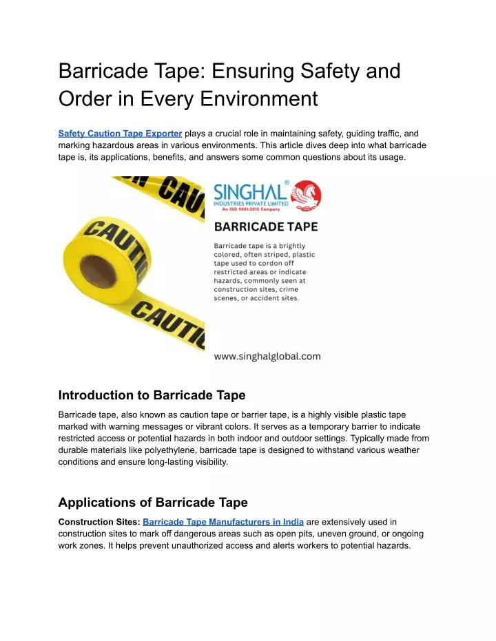 barricade tape ensuring safety and order in every