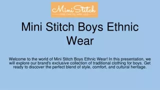 Mini Stitch Boys Ethnic Wear