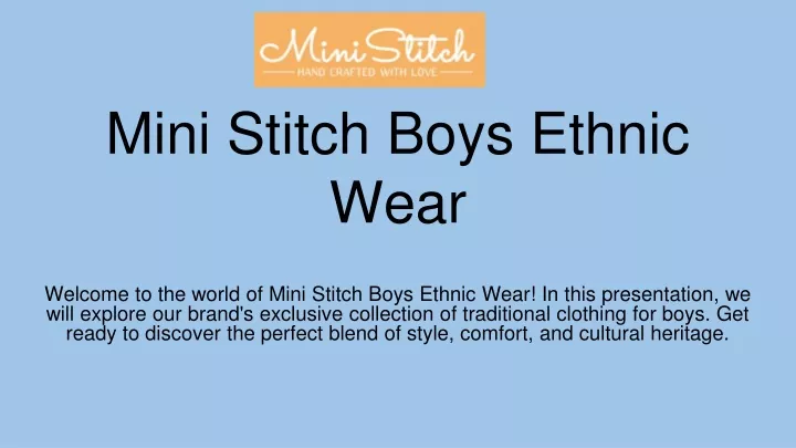 mini stitch boys ethnic wear