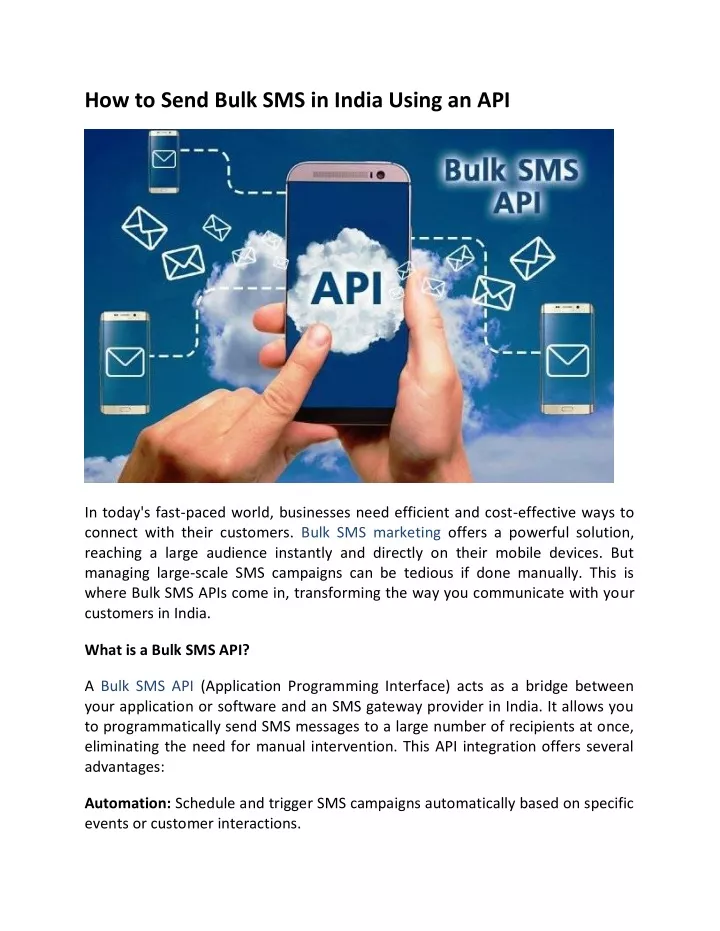how to send bulk sms in india using an api