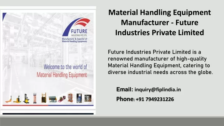 material handling equipment manufacturer future