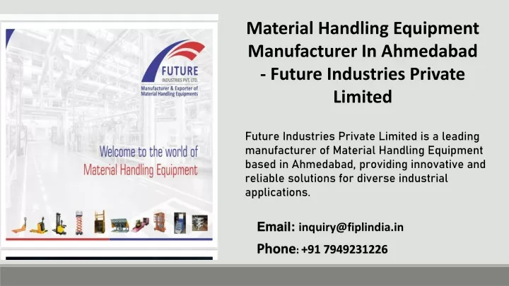 material handling equipment manufacturer