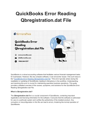 QuickBooks Error Reading Qbregistration