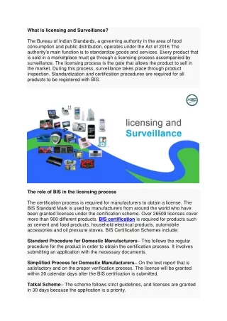 What is licensing and Surveillance?
