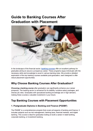 Guide to Banking Courses After Graduation with Placement