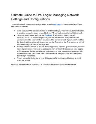 Ultimate Guide to Orbi Login_ Managing Network Settings and Configurations