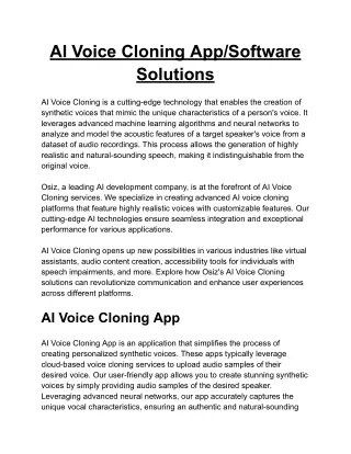 ai voice cloning app software solutions