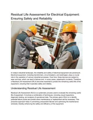 Residual Life Assessment for Electrical Equipment_ Ensuring Safety and Reliability