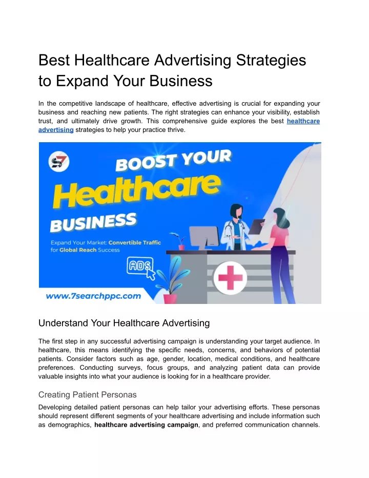 best healthcare advertising strategies to expand