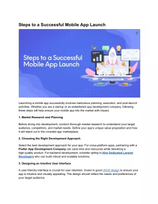 Steps to a Successful Mobile App Launch