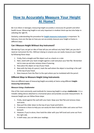 How to Accurately Measure Your Height At Home