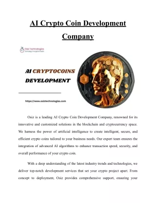 ai crypto coin development
