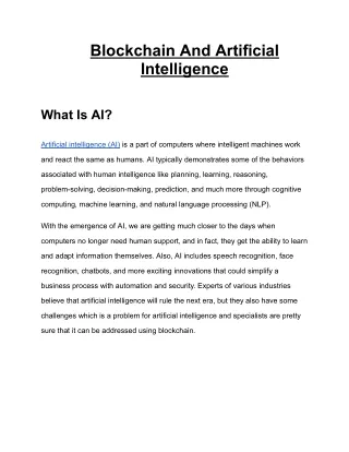blockchain and artificial intelligence