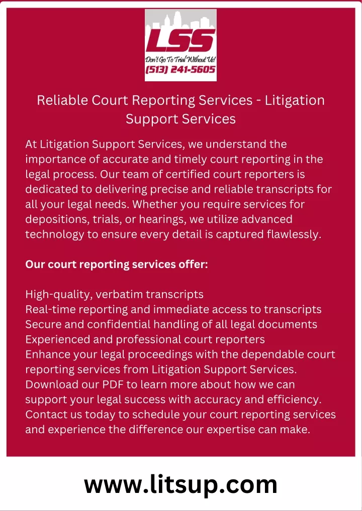 reliable court reporting services litigation