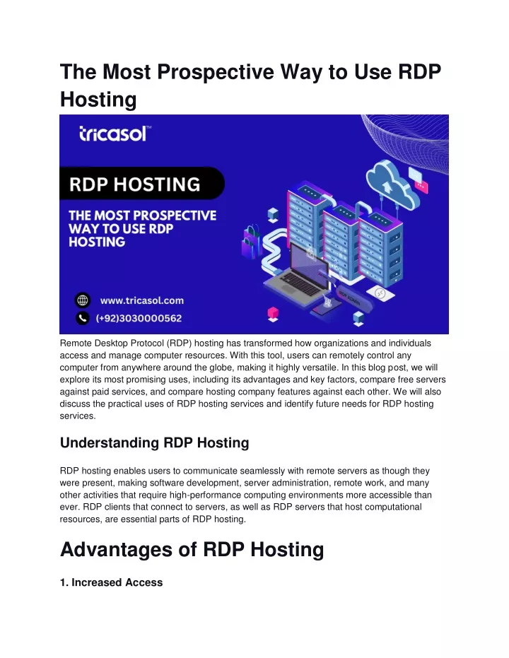 the most prospective way to use rdp hosting