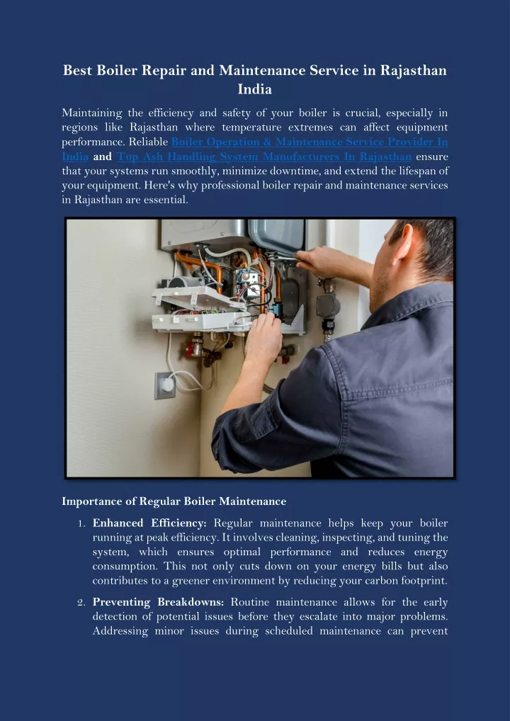 best boiler repair and maintenance service