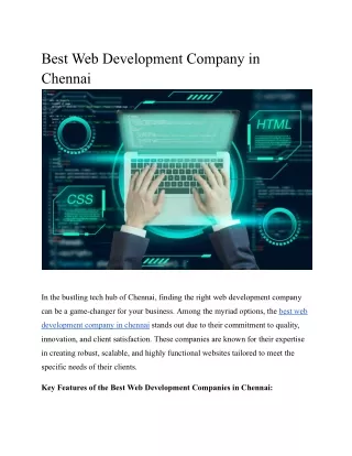 best web development company in chennai