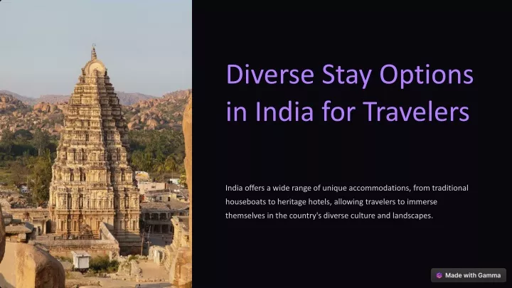 diverse stay options in india for travelers