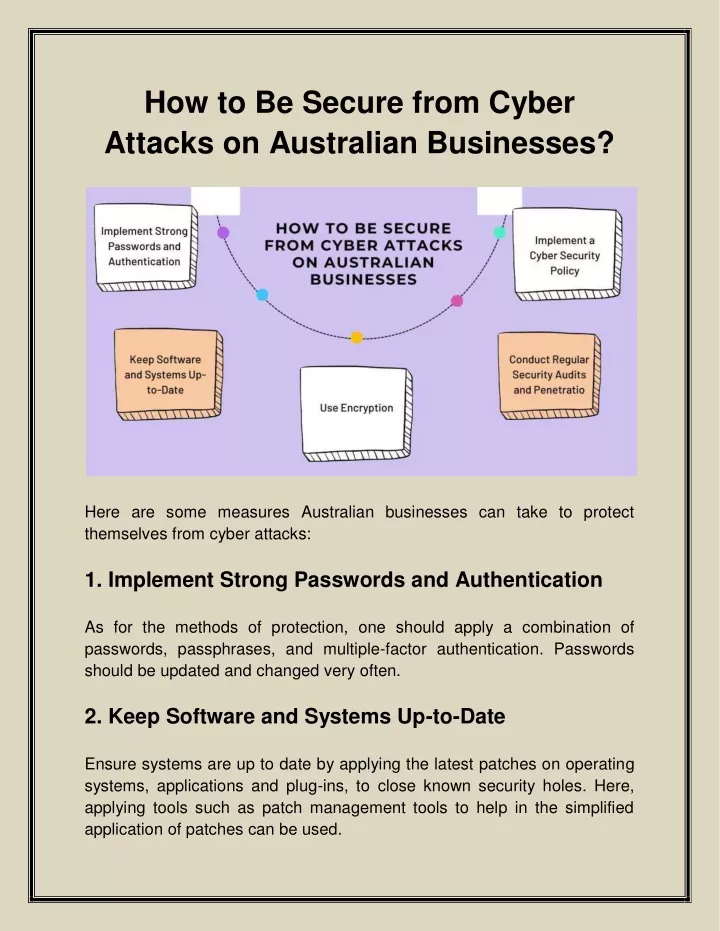 how to be secure from cyber attacks on australian