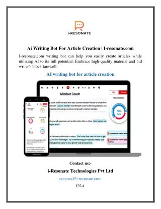 ai writing bot for article creation i resonate com
