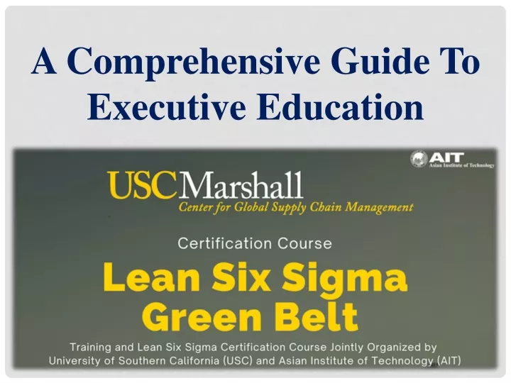 a comprehensive guide to executive education