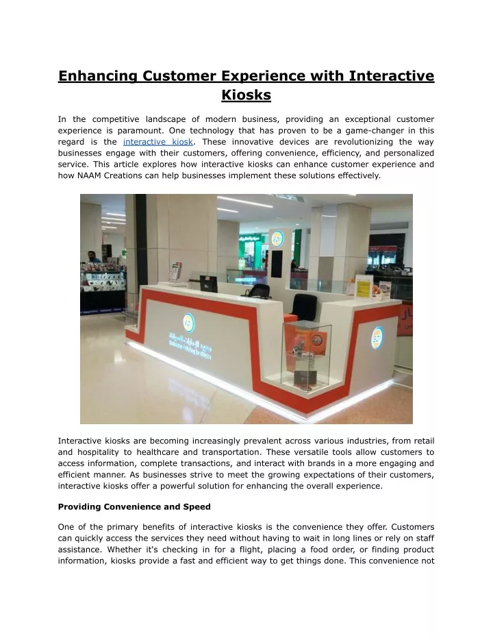 enhancing customer experience with interactive