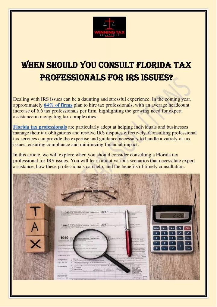 when should you consult florida tax when should