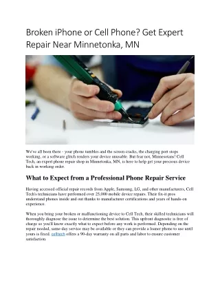 Broken iPhone or Cell Phone? Get Expert Repair Near Minnetonka, MN