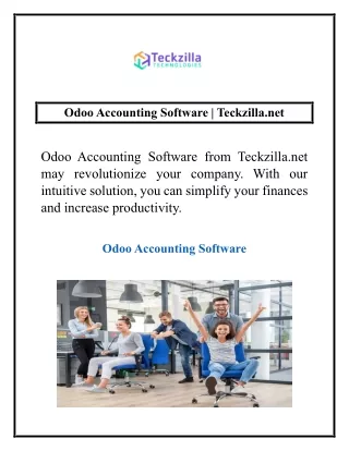 Odoo Accounting Software | Teckzilla.net