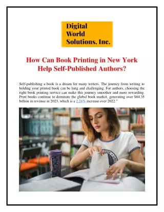 How Can Book Printing in New York Help Self-Published Authors
