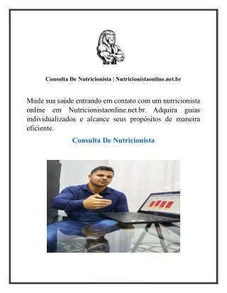 Consulta De Nutricionista | Nutricionistaonline.net.br