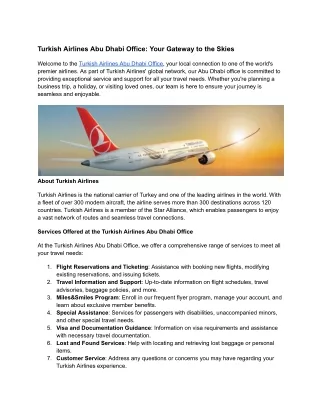 Turkish Airlines Abu Dhabi Office