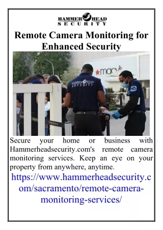 Remote Camera Monitoring for Enhanced Security