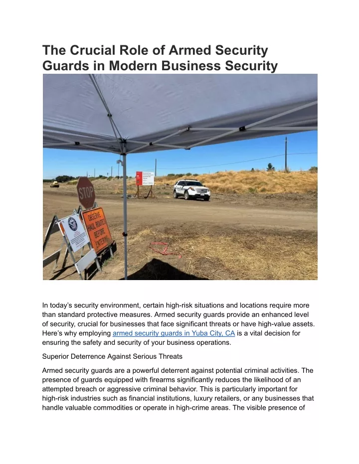 the crucial role of armed security guards