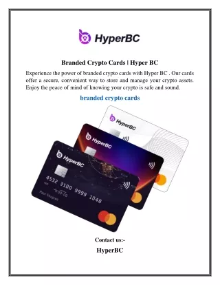 Branded Crypto Cards | Hyper BC