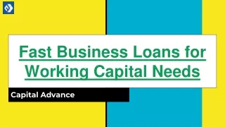 Fast Business Loans for Working Capital Needs