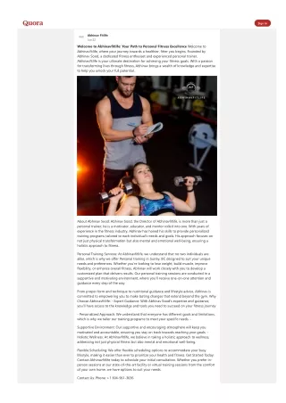 Welcome to Abhinavfitlife: Your Path to Personal Fitness Excellence