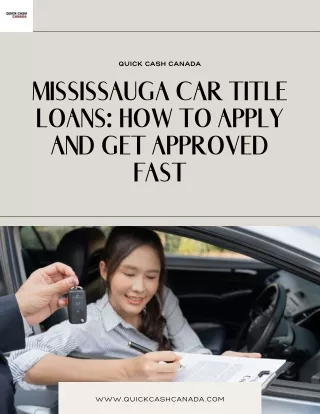 Mississauga Car Title Loans How to Apply and Get Approved Fast