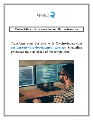 Custom Software Development Services | Qtechsoftware.com