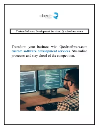Custom Software Development Services | Qtechsoftware.com