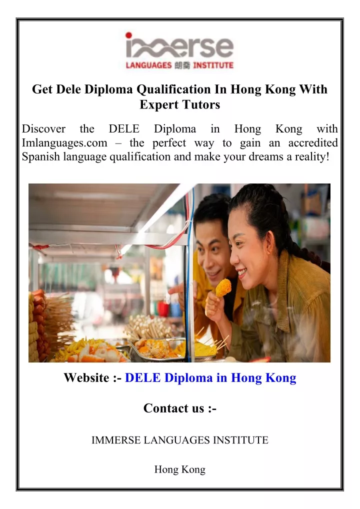 get dele diploma qualification in hong kong with