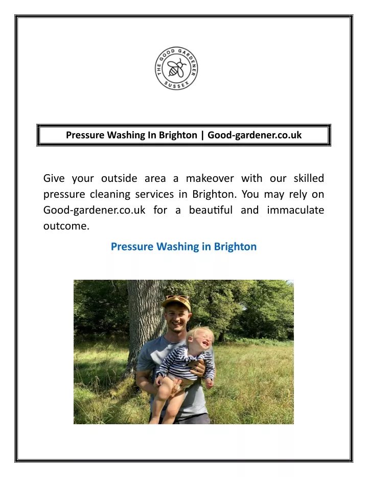 pressure washing in brighton good gardener co uk