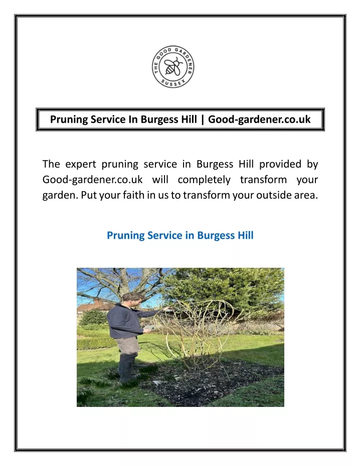 pruning service in burgess hill good gardener