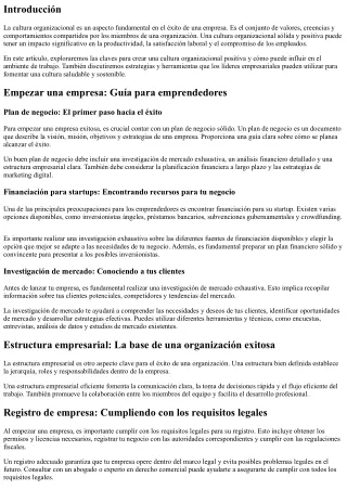 Cultura organizacional: claves para un ambiente positivo