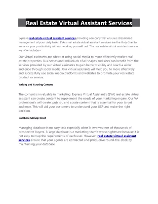 real estate virtual assistant services