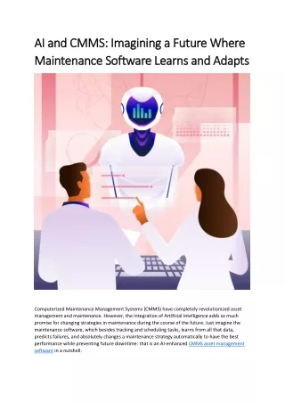 AI and CMMS Imagining a Future Where Maintenance Software Learns and Adapts