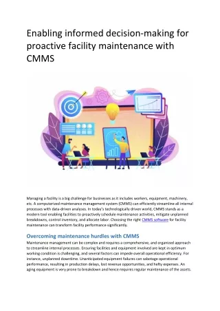 Enabling informed decision-making for proactive facility maintenance with CMMS