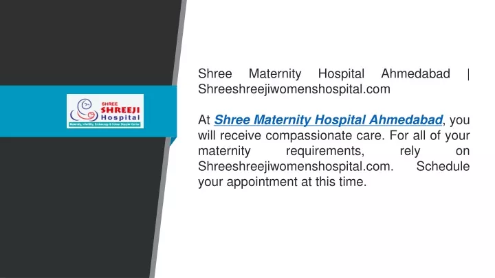 shree maternity hospital ahmedabad